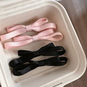 Pince à Cheveux à Nœud en Ruban de Satin Doux de Style Coréen pour Femmes Élégante Pince à Bec de Canard Fait Main