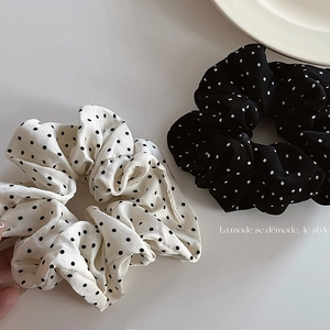 Chouchous à Pois de Style Français Élastiques à Cheveux en Tissu Mode Douce Attaches à Cheveux pour Femmes Accessoires
