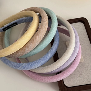 Sweet macaron color fabric sponge headbands in twill texture with handmade label
