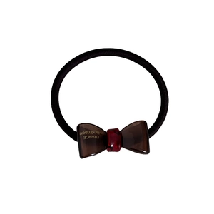 Eleganter Haargummi mit Schleife aus Bernsteinharz und strapazierfähigem schwarzem Band