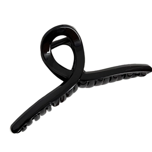 Glossy black vintage 14.5cm large hair claw clip for elegant women styling