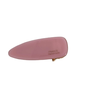 French retro dusty pink triangle hair clip with France Handmade gold lettering
