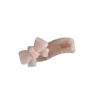 Eleganter Haarclip aus Acetat in Rosa mit Perlmutt-Effekt und Schleifen-Design