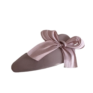 Elegant mauve satin bow fabric hair clip for girls featuring a sweet teardrop design