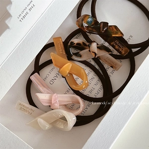 Elastico per Capelli con Fiocco in Acetato Fatto a Mano Alta Elasticità Nodo Torsadé Accessori per Capelli Donna Vintage Francese