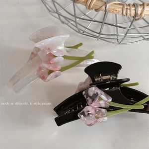 Elegant Acetate Calla Lily Flower Hair Claw Clip For Women Large Non-Slip Shark Clip Korean Style Floral Hair Accessories