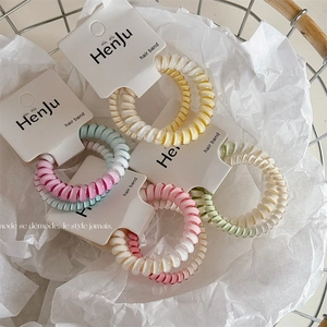 Elastici Per Capelli a Spirale Linea Telefonica Colorata Sfumata Porta Coda Alta Elasticità Scrunchies Accessori Capelli Donna Ragazze