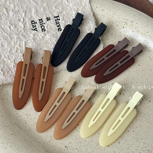 Korean Style Matte Seamless Duckbill Hair Clips For Women Morandi Colors Resin Alloy Bangs Side Clips Minimalist Hair Accessories