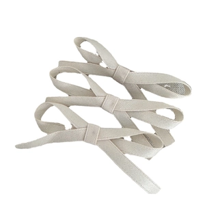 Three-piece set of elegant beige fabric bow hair clips for women's hair styling