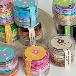 Colorful High Elastic Hair Ties For Girls Canned Scrunchies Set Wave Texture Ponytail Holder Fashion Hair Accessories