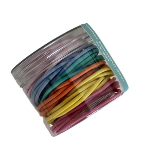 Colorful high elasticity hair bands set for girls in a transparent cylindrical storage jar