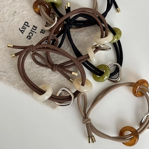 Ensemble d'élastiques à cheveux coréens avec anneaux en résine pour femmes stylées