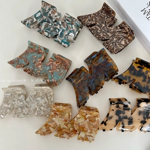 Vintage M-Förmige Acetat Haarkralle Hochwertige Marmor Schildpatt Muster Haarklammer Handgemachte Französischer Stil Haarschmuck Für Damen