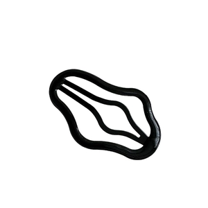 Fermaglio per capelli nero minimalista a forma di onda con elegante design cavo