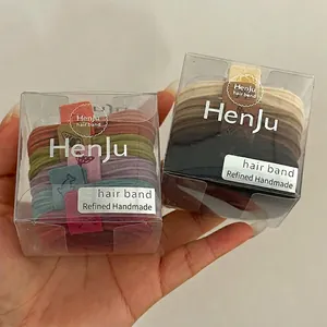 High Elastic Hair Scrunchies Set Korean Style Seamless Fabric Hair Bands Boxed Multi Color Ponytail Holders Women Hair Accessories