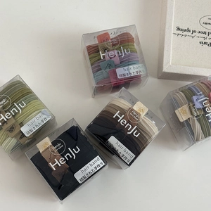 Minimalist high elasticity seamless hair ties set in assorted Morandi colors