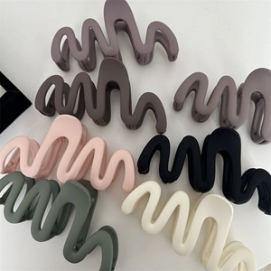 Molle per capelli ondulate opache colori Morandi per capelli folti, set di fermagli minimalisti