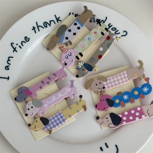 Barrettes à cheveux mignonnes en forme de teckel, couleurs et motifs variés pour femmes