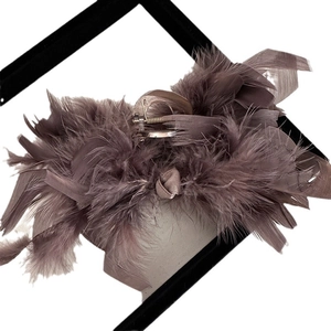 Elegant dusty purple ostrich feather hair claw clip for women for wedding and party