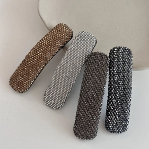 Sparkling rhinestone hair clip set in four colors for women's elegant hair styling