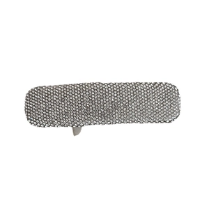 Sparkling silver rhinestone rectangular hair clip for women with minimalist crystal design