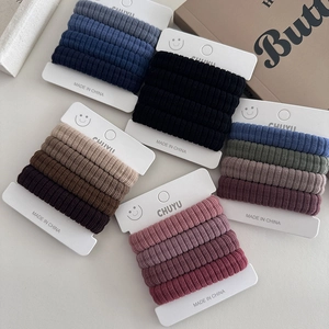 Élastiques à cheveux doux sans couture, 5 sets de couleurs, haute élasticité durable