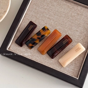 French Style Cellulose Acetate Rectangular Duckbill Hair Clip Simple Tortoiseshell Amber Coffee Side Fringe Clip For Women