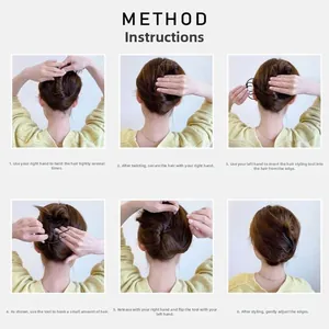 Tutoriel étape par étape pour utiliser l'épingle à cheveux noire pour chignons élégants