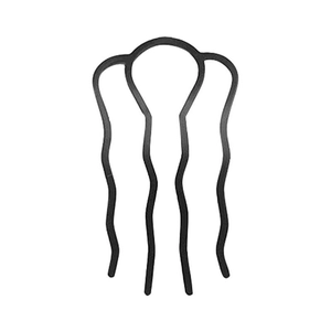 Fourche à cheveux en métal noir ondulé pour chignons et coiffures professionnelles