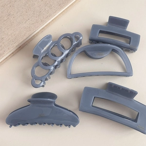 Lot de 5 pinces à cheveux bleu poudré de formes géométriques pour femmes