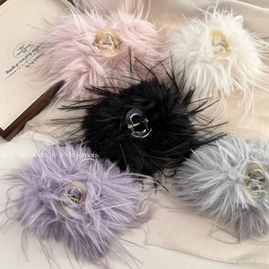 Molla per Capelli da Donna Elegante in Peluche Ecopelliccia Grande Clip a Squalo Autunno Inverno Calda Morbida Stoffa