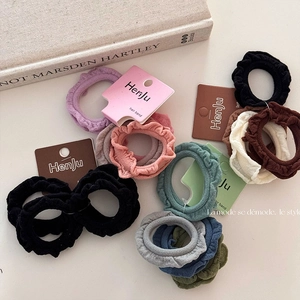 Elegant Ruffle Edge Scrunchies High Elasticity Fabric Hair Ties For Women Ruffled Hair Bands Korean Style Ponytail Holder
