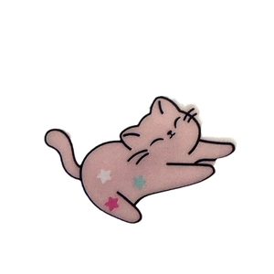 Fermaglio per capelli a forma di gatto rosa con stelle colorate per accessori capelli