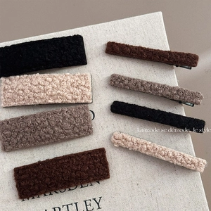 Morbido Fermaglio per Capelli in Peluche Effetto Lana di Agnello Clip BB Rettangolare Accessori per Capelli Donna
