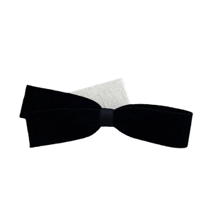 Elegant French vintage black velvet bow hair clip with high-end minimalist design