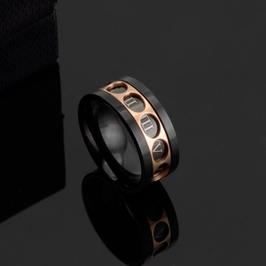 Anillo Giratorio De Acero Inoxidable Números Romanos Negro Oro Rosa Spinner Band Ring Para Hombres Mujeres Joyería