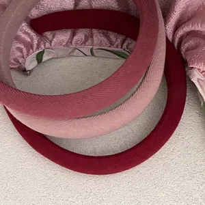Women Padded Fabric Headband Wide Border Solid Color Berry Series Headband For Hair Styling Face Washing Makeup Hair Accessories