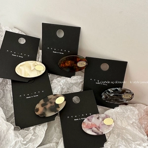 Korean Style Acetate Oval Hair Clip Minimalist Marble Texture Duckbill Clip Fashion Hair Accessories For Women Hair Styling