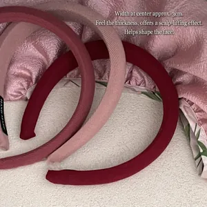 Three-pack padded berry fabric headbands for high cranial top look, 3cm wide