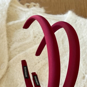 Lot de deux serre-têtes vintage faits main en tissu rouge vin élégant pour femmes chic
