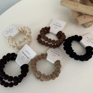Korean Style High Elastic Plush Hair Ties Women Bubble Texture Hair Scrunchies Handmade Fabric Ponytail Holders Fashion Hair Accessories