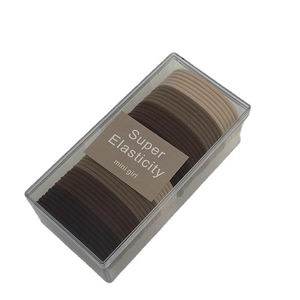 Durable high-elasticity gradient hair ties set in a clear box for women and girls