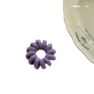 Elastico per capelli a spirale viola in morbido peluche per donna, design moderno