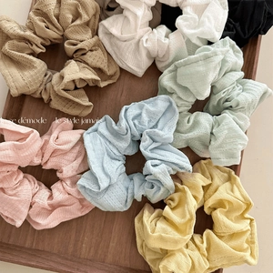 Korean Style Fabric Scrunchie Large Elastic Hair Tie Solid Color Sweet Elegant Hair Band For Women Daily Hair Accessories