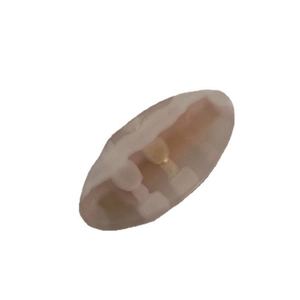 Pink gradient jelly texture hair clip with elegant marble pattern and gold metal structure