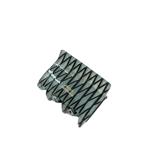 Grey-blue marble pattern shark hair clip with gold France Handmade logo on white background