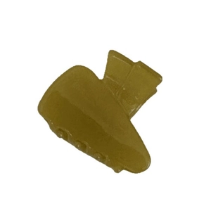 Minimalist acetate triangle hair claw clip in olive green with a glossy finish