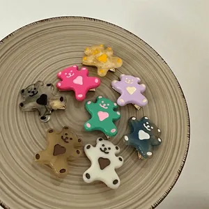 Pince à Cheveux Ours Mignon Style Coréen Élastique à Cheveux Ours Dessin Animé Accessoires Pour Cheveux Filles