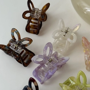 Eleganti mollette per capelli a farfalla in acetato in vari colori primaverili lucidi