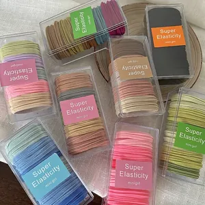 High Elasticity Hair Ties Set For Women Girls Cloth Fabric Ponytail Holders Multi Color Boxed Seamless Hair Bands Accessory